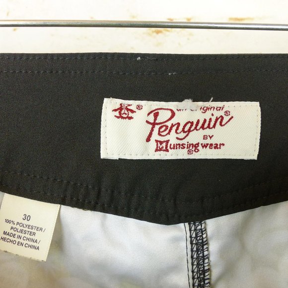 Penguin Munsingwear Swim Board Shorts Mens 30 Retro Slogans Button Pins Print - Picture 10 of 16